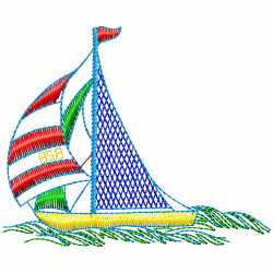 Boats Embroidery Design 11 Boats Embroidery Design 11